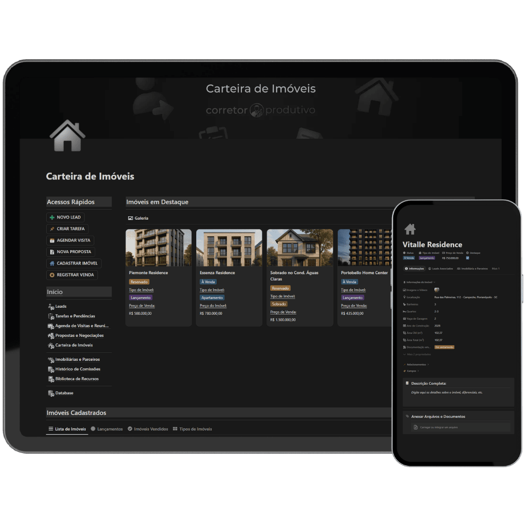 Carteira de imóveis centralizada