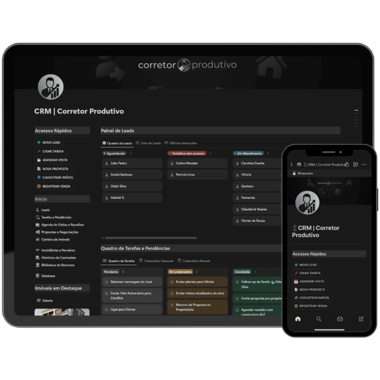 Seu painel de comando:visualize tudo em um só lugar.