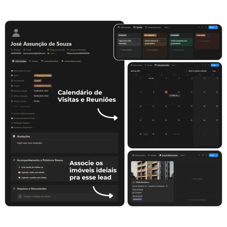Acompanhe cada cliente com históricoe detalhes completos.